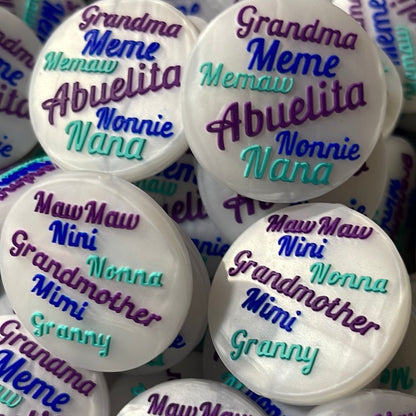 Grandma Abuelita Names Duo Sided Silicone Focal - TaTNCS Exclusive