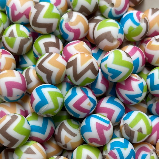 P54 Aztec Spring 15mm 10 pk Silicone Beads