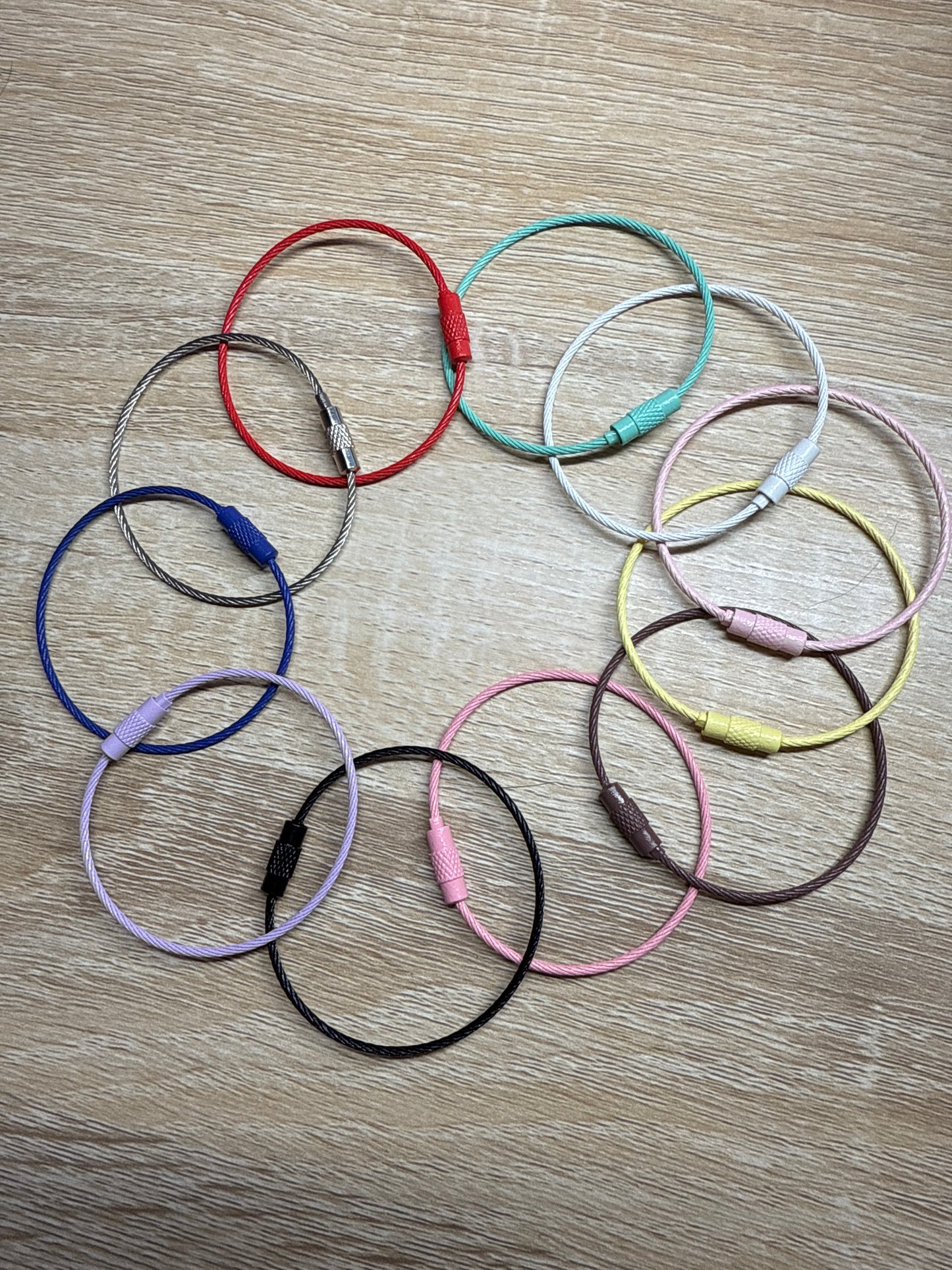 1pc 15cm steel wire keyring steel cable