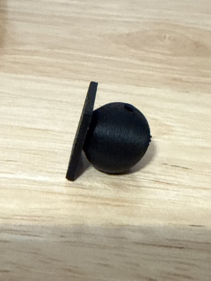 Bead with Flat-Back Attachment for Acrylic Flatbacks Black 3D Printed - 16mm - 10 pack (see all pictures)