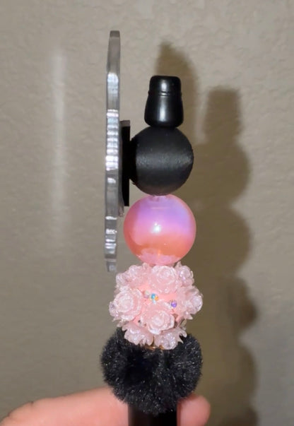 Bead with Flat-Back Attachment for Acrylic Flatbacks Black 3D Printed - 16mm - 10 pack (see all pictures)