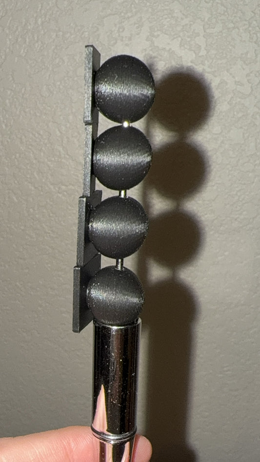 Bead with Flat-Back Attachment for Acrylic Flatbacks Black 3D Printed - 16mm - 10 pack (see all pictures)