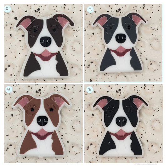 Pit Bull Dogs Silicone Focal- Bead Sister Collab