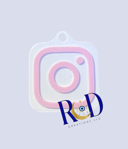 Pink Instagram Ready to Ship NFC Weblink Keychain -3D Printed Social Media Scan Tag for Content Creators and Businesses