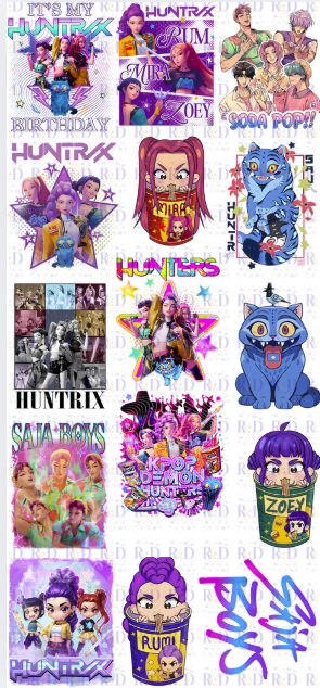 $25 RDKPopDemon/Saja Boys Gang Sheet RTS DTF Prints - 15 youth prints