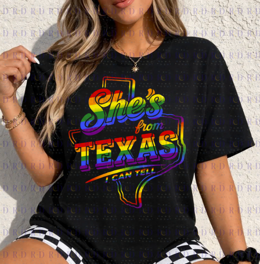 She's From Texas I can Tell Pride Month - PNG Digital Download