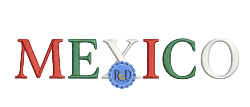Mexico Embroidery Effect PNG Digital Download