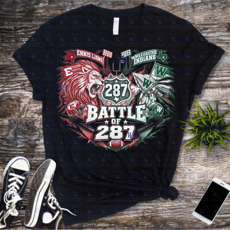 Battle of 287 Waxahachie Indians vs Ennis Lions Digital Download PNG