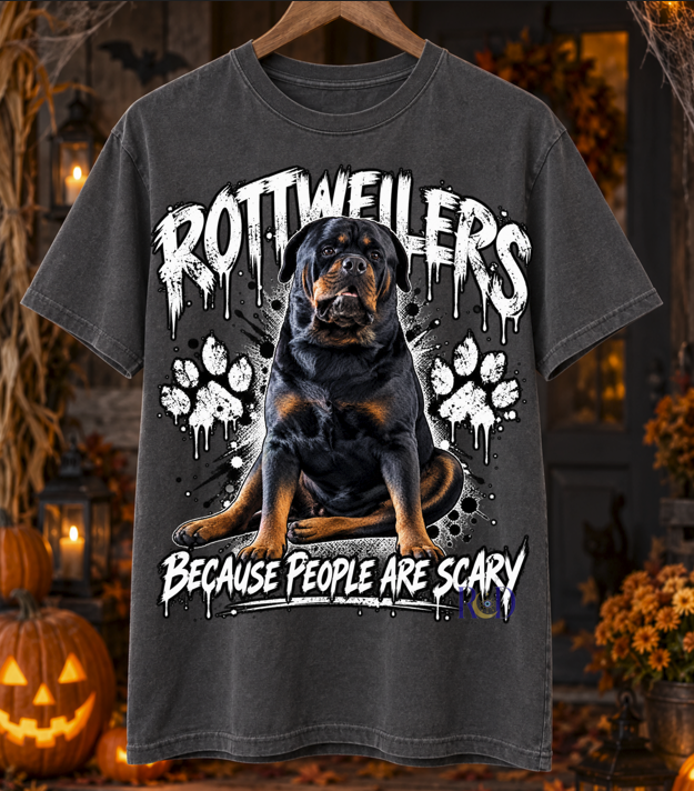 Rottweiler Because People are Creepy Halloween Digital Download PNG