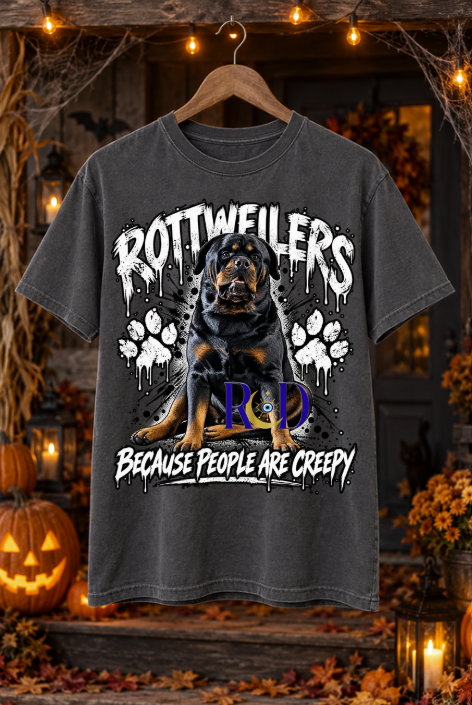 Rottweiler Because People are Creepy Halloween Digital Download PNG