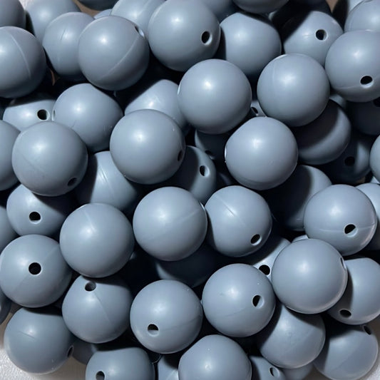 s6 Solid 15mm 10 pk Dark Gray Silicone Beads-catalog a01-09