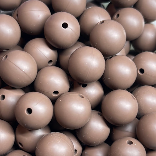 s4 Solid 15mm 10 pk Brown Silicone Beads - catalog A05-48