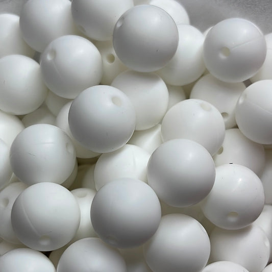 s3 Solid 15mm 10 pk White Silicone Beads-catalog a01-07