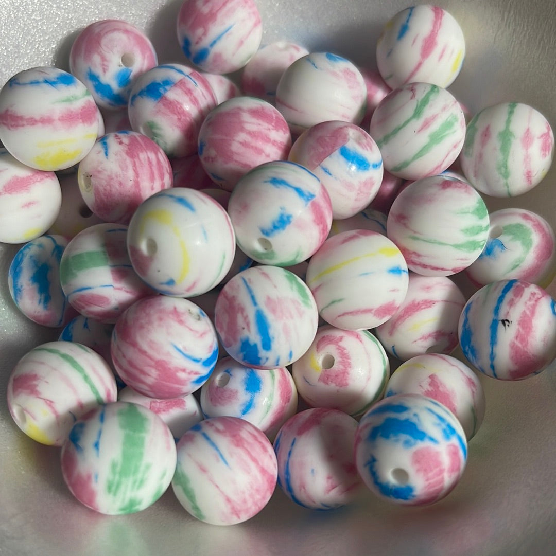 P17 15mm 10 pk Cotton Candy Swirl Beads Print-Catalog P04-112